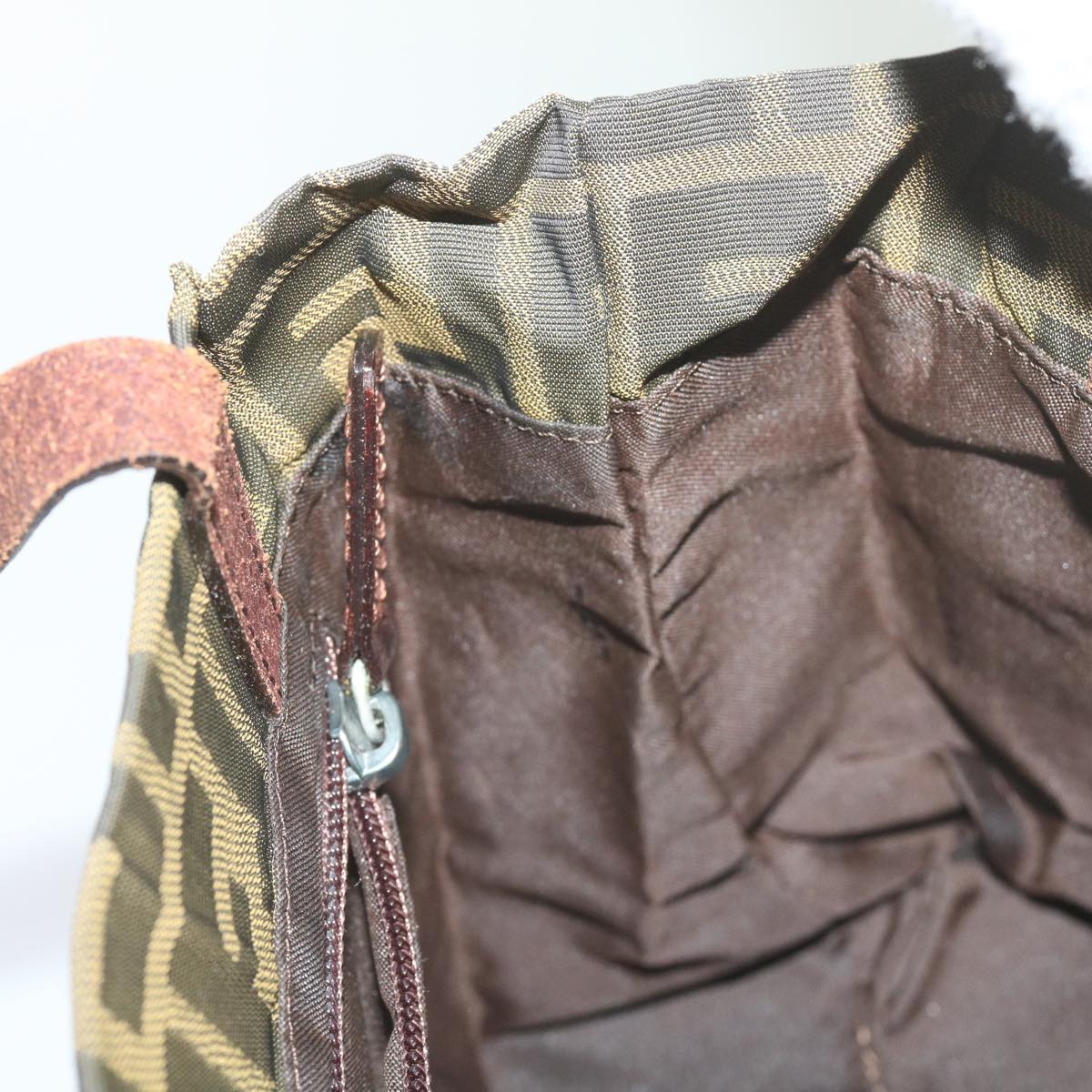 FENDI Zucca Canvas Hand Bag Black Brown ep3284