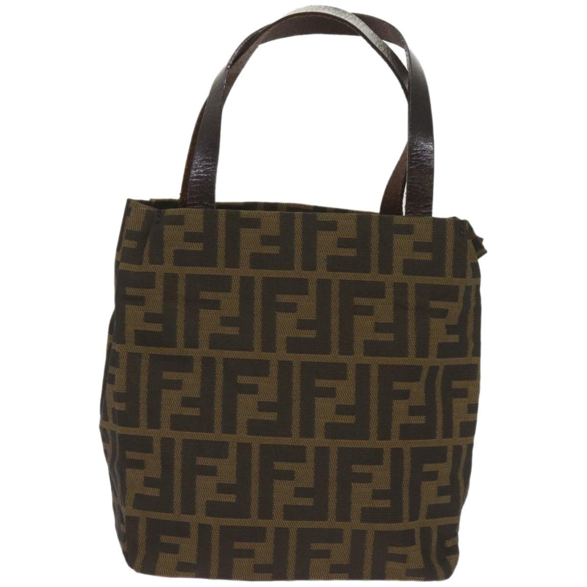 FENDI Zucca Canvas Hand Bag Black Brown ep3284