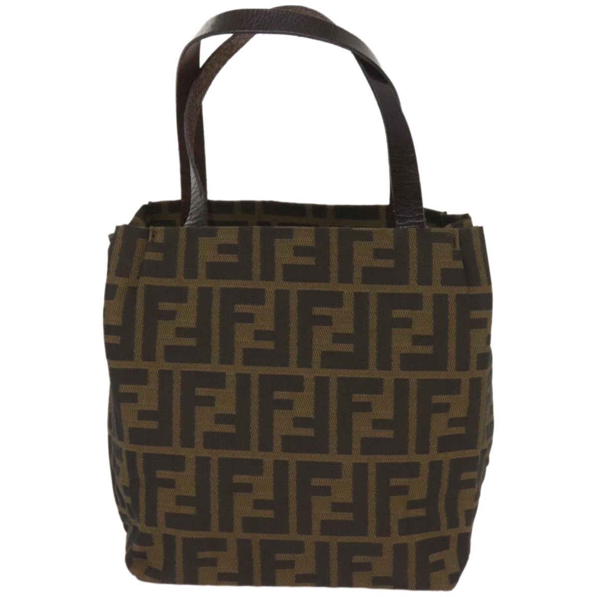 FENDI Zucca Canvas Hand Bag Black Brown ep3284