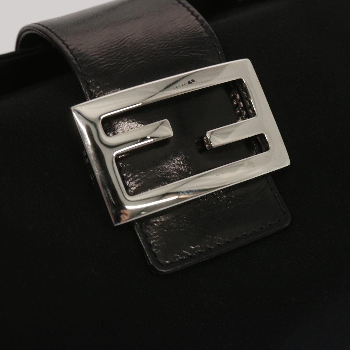 FENDI Mamma Baguette Shoulder Bag Nylon Black ep3486