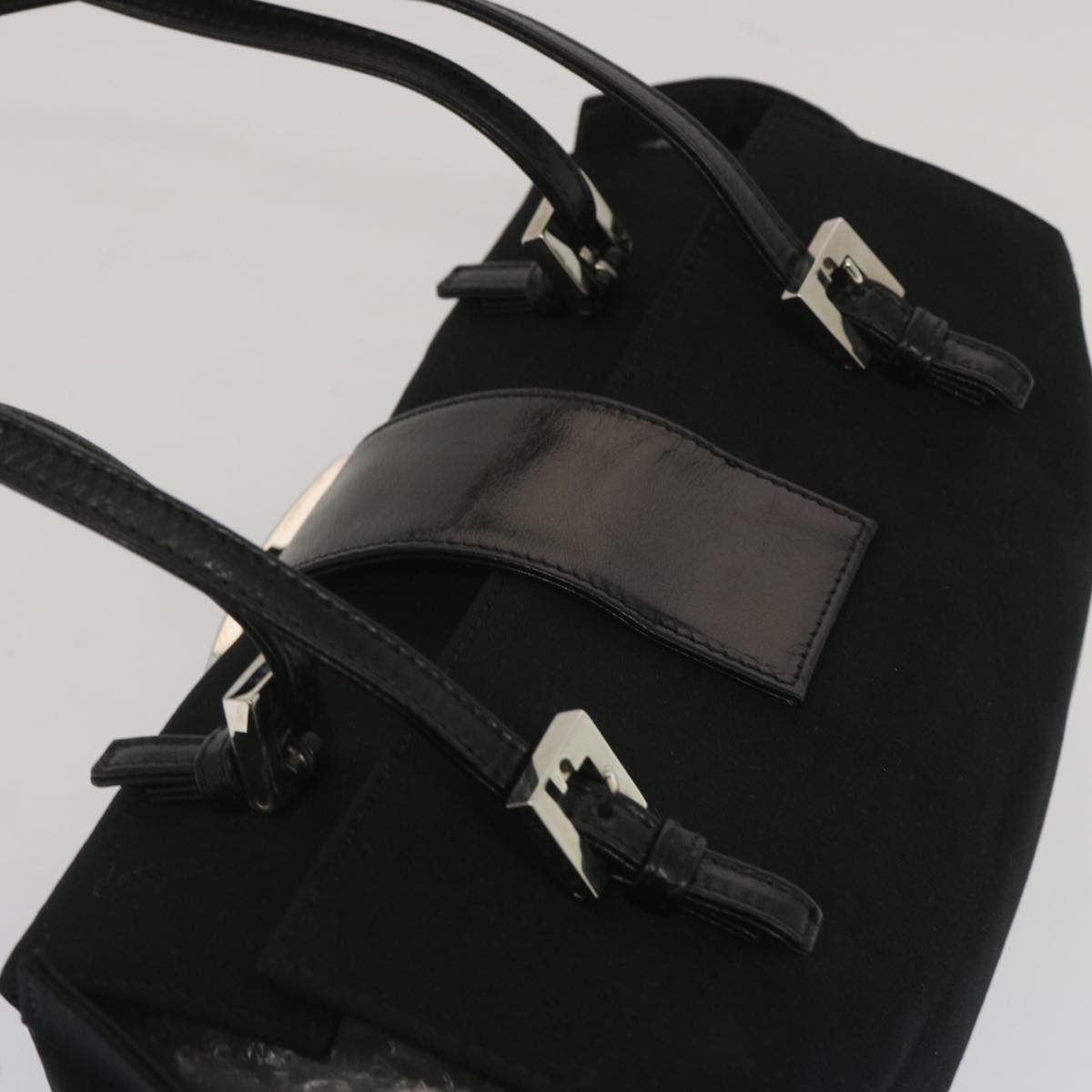 FENDI Mamma Baguette Shoulder Bag Nylon Black ep3486