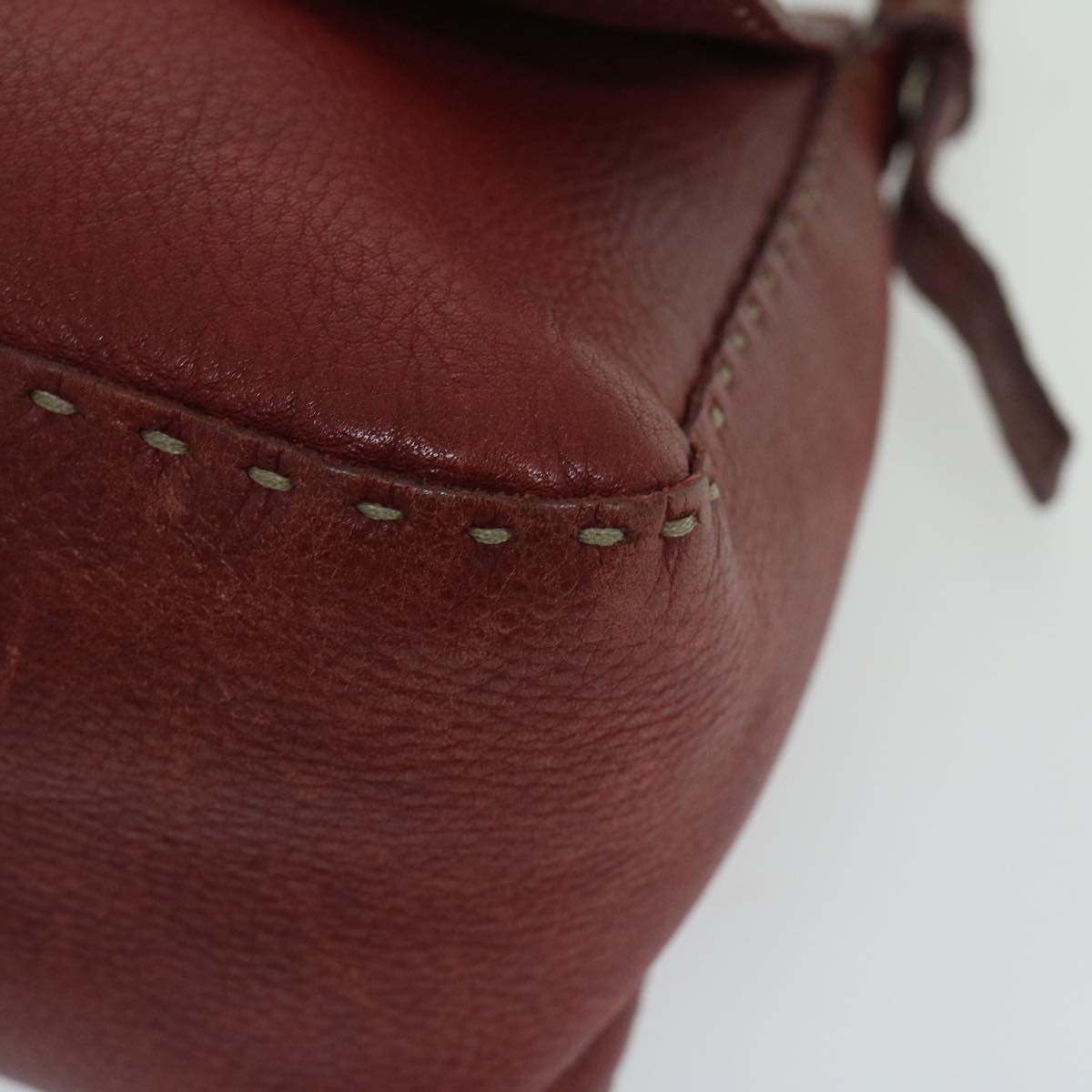 FENDI Mamma Baguette Shoulder Bag Leather Red ep3505