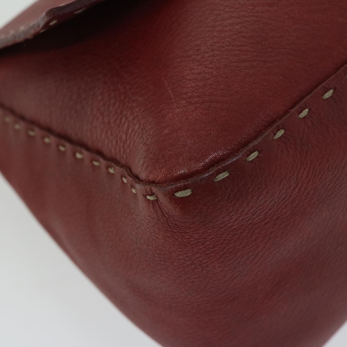 FENDI Mamma Baguette Shoulder Bag Leather Red ep3505