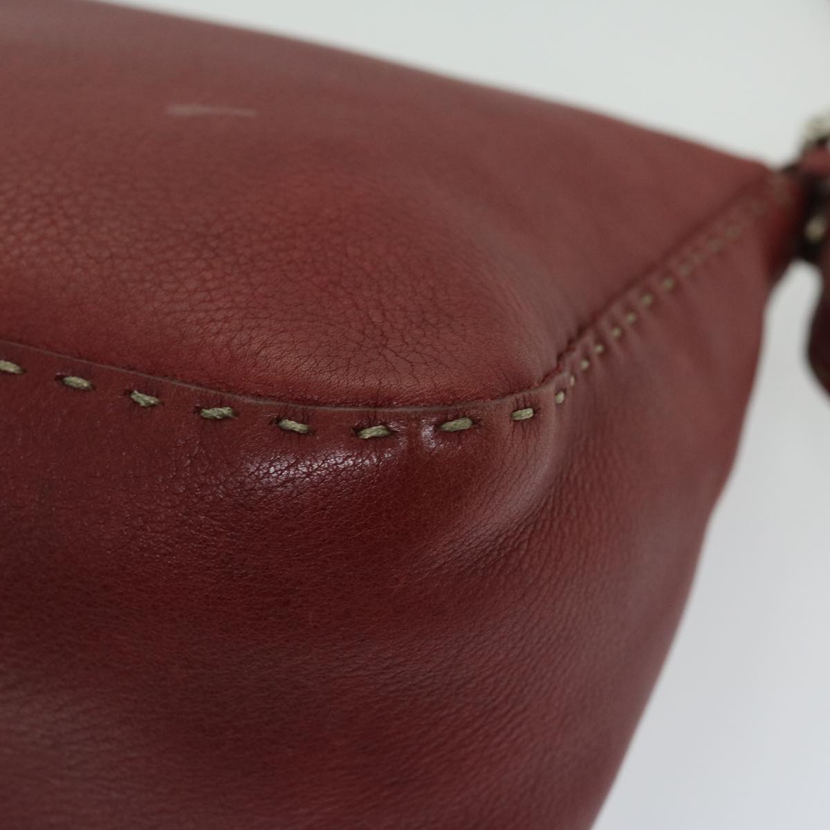FENDI Mamma Baguette Shoulder Bag Leather Red ep3505