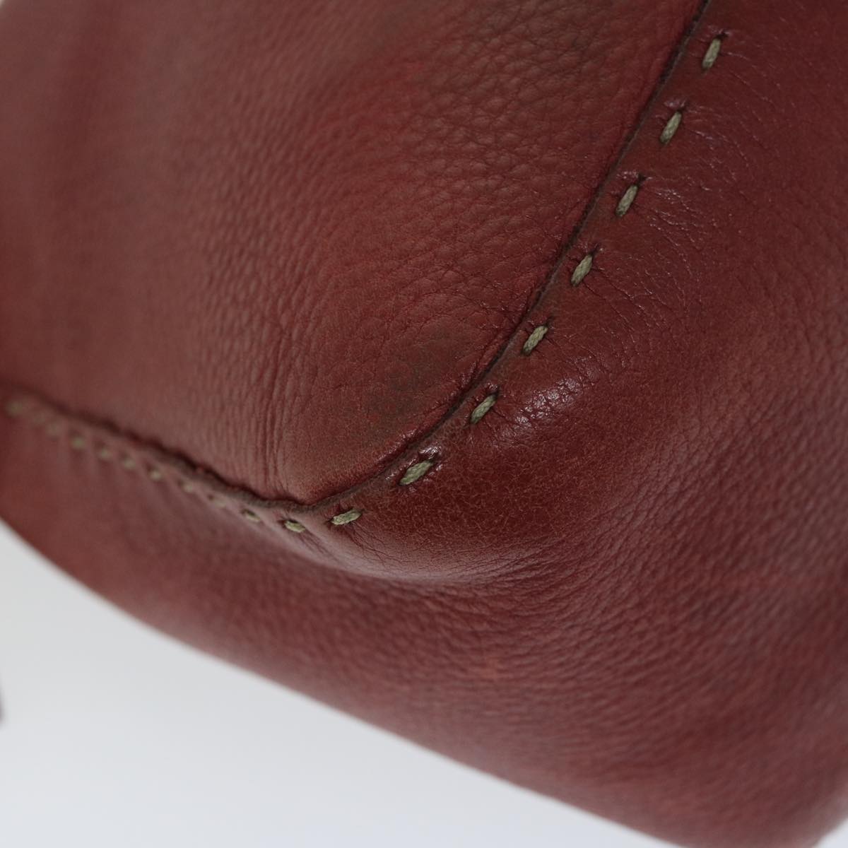 FENDI Mamma Baguette Shoulder Bag Leather Red ep3505