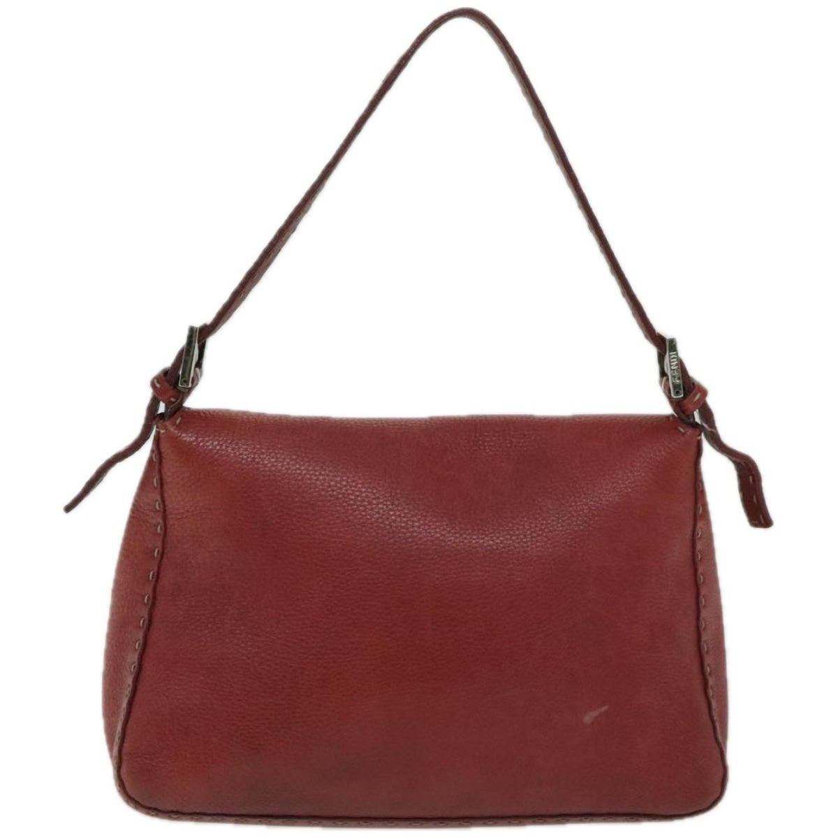 FENDI Mamma Baguette Shoulder Bag Leather Red ep3505