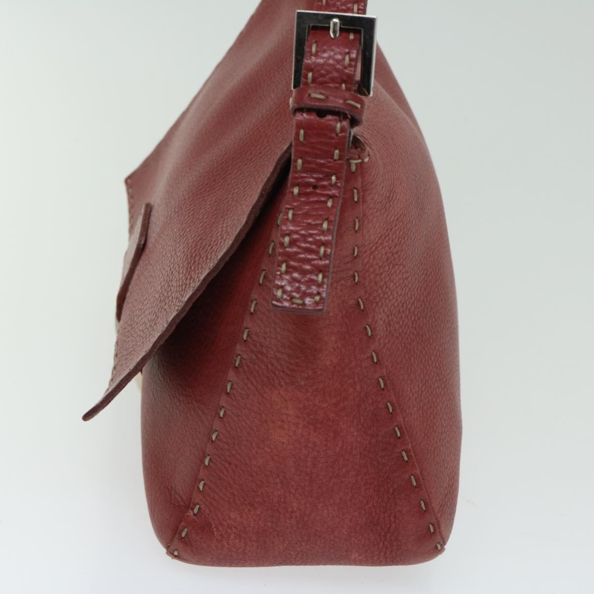 FENDI Mamma Baguette Shoulder Bag Leather Red ep3505
