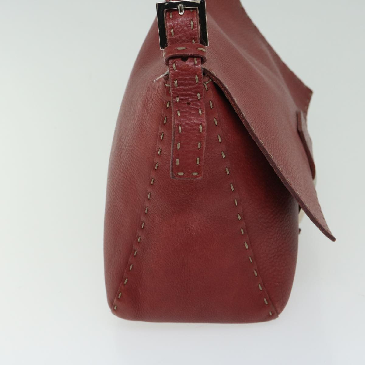 FENDI Mamma Baguette Shoulder Bag Leather Red ep3505