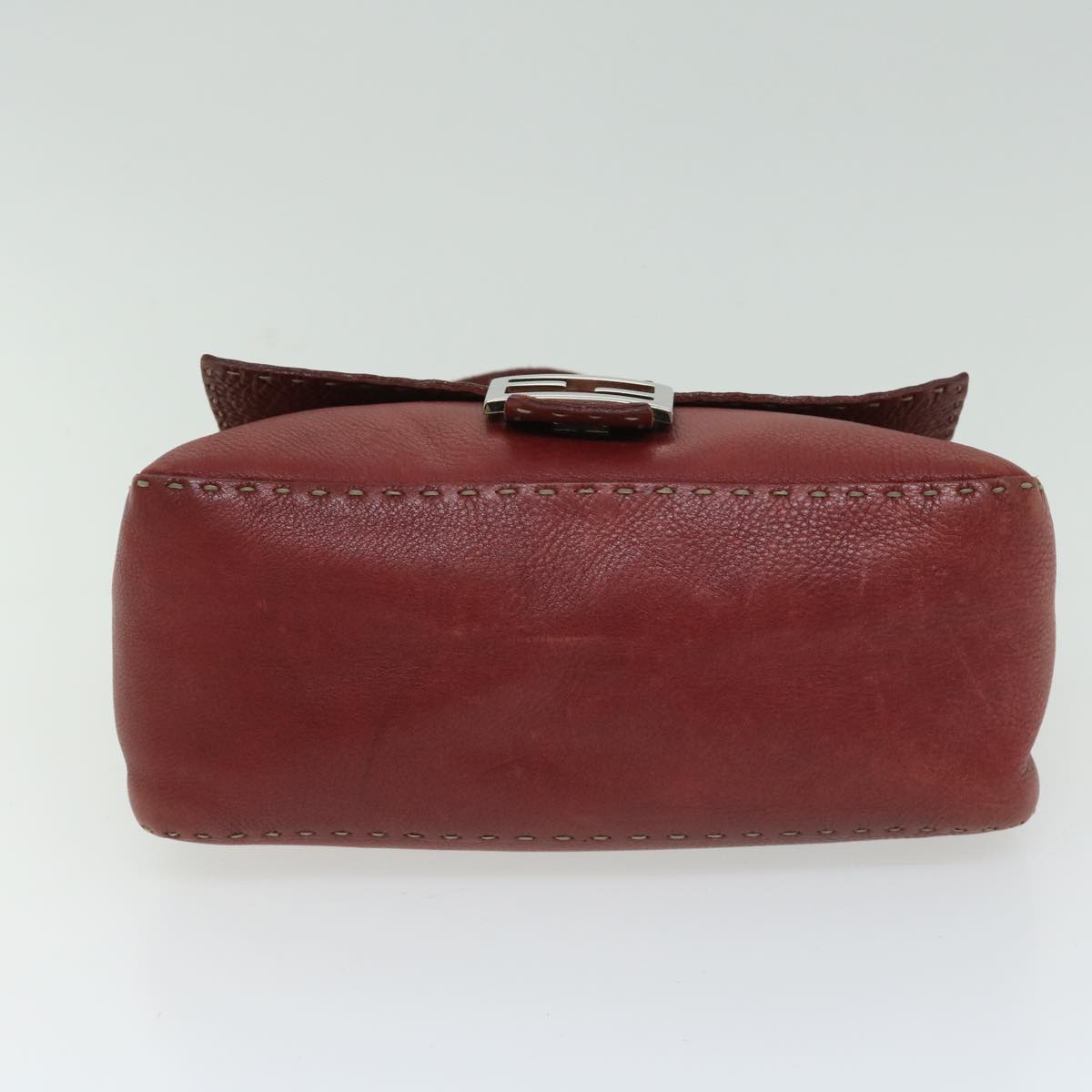 FENDI Mamma Baguette Shoulder Bag Leather Red ep3505