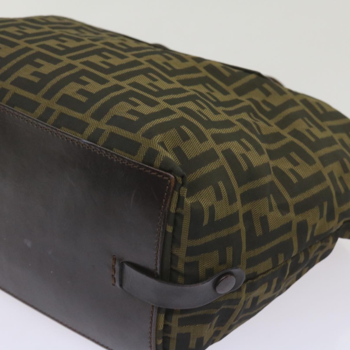 FENDI Zucca Canvas Hand Bag Black Brown