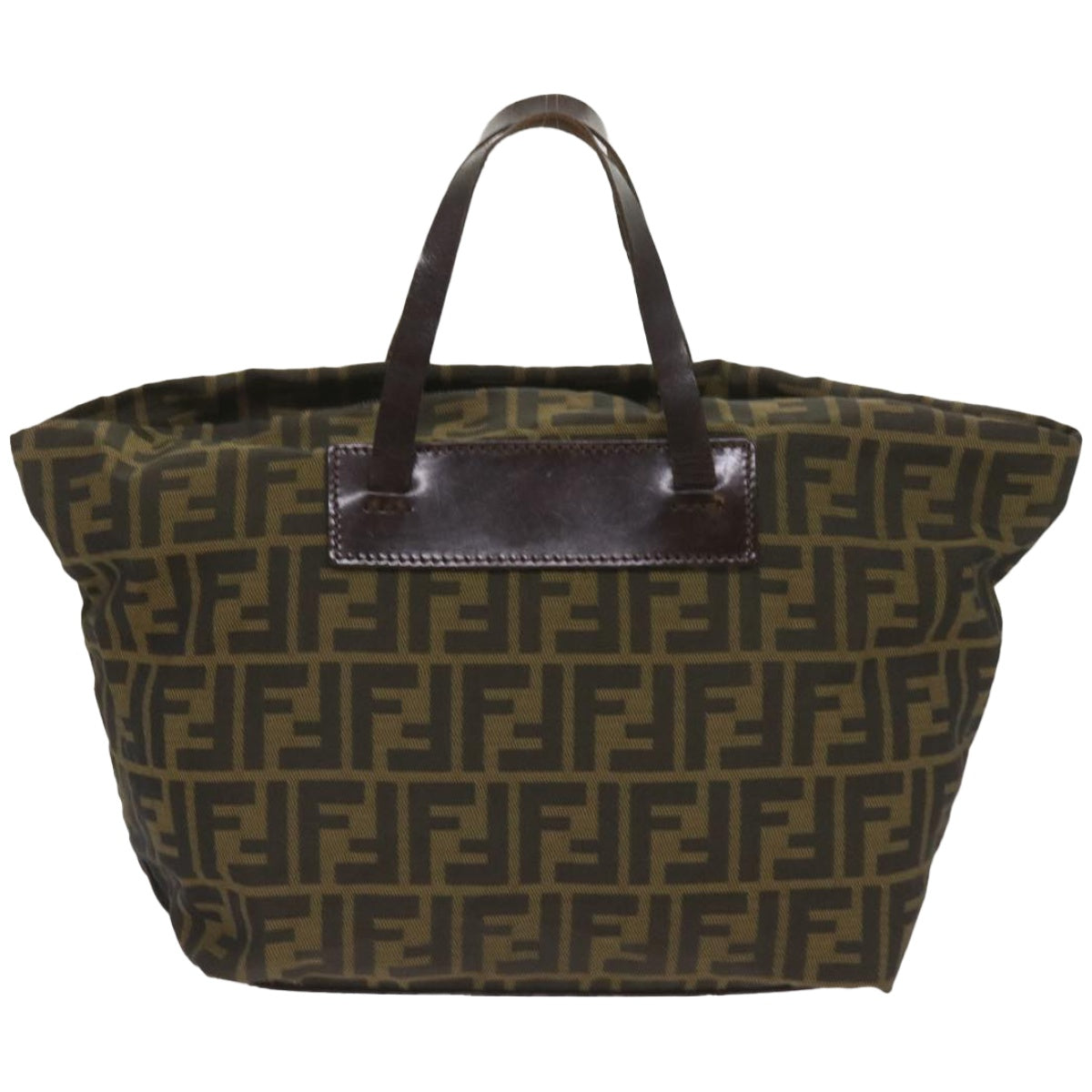 FENDI Zucca Canvas Hand Bag Black Brown