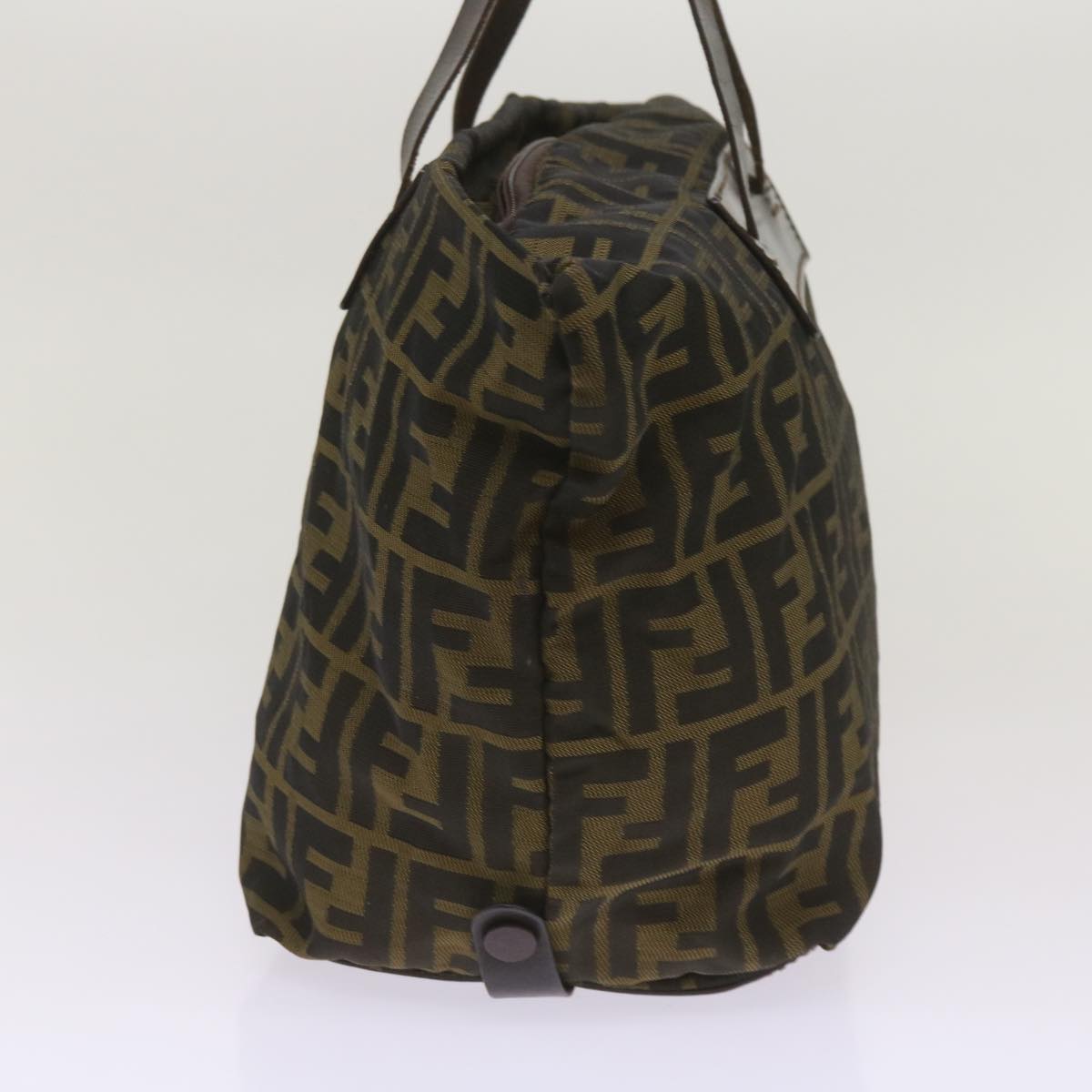 FENDI Zucca Canvas Hand Bag Black Brown