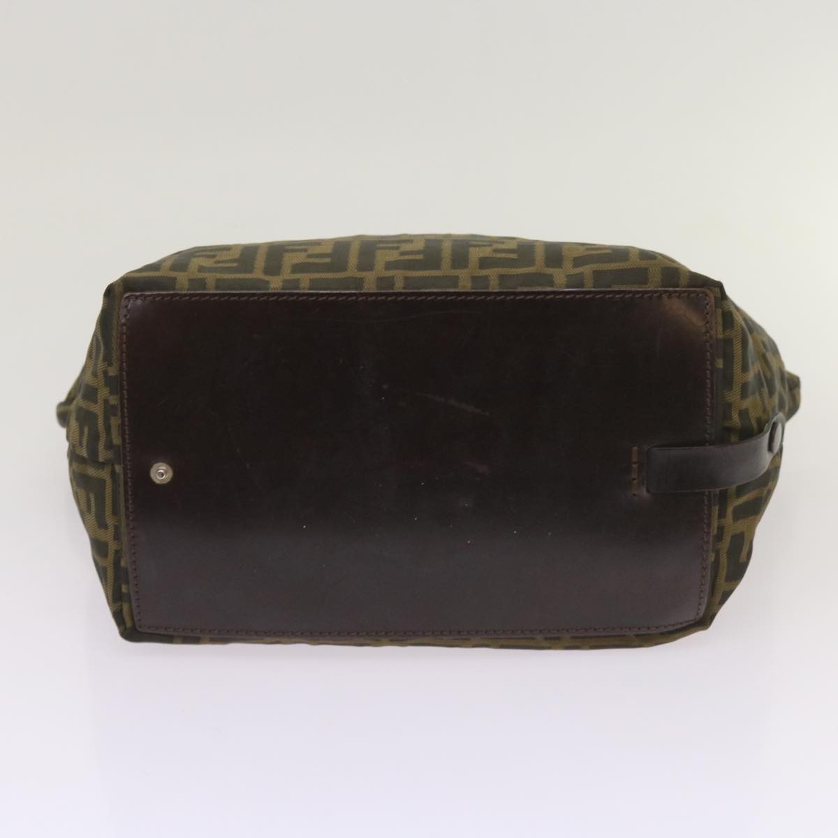 FENDI Zucca Canvas Hand Bag Black Brown