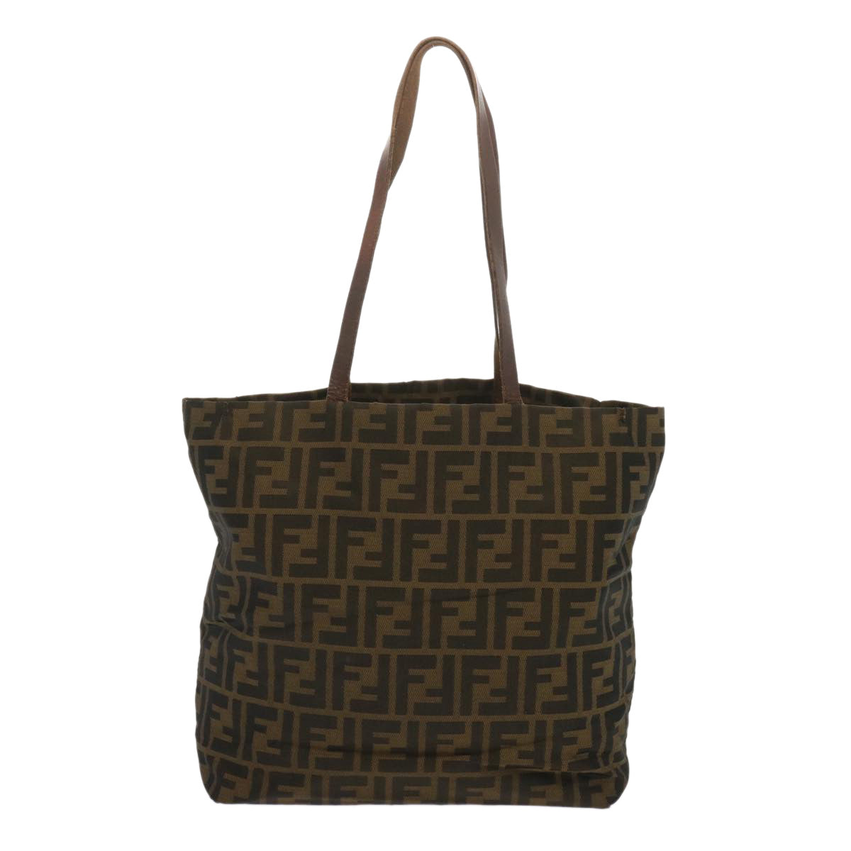 FENDI Zucca Canvas Tote Bag Black Brown ep3655