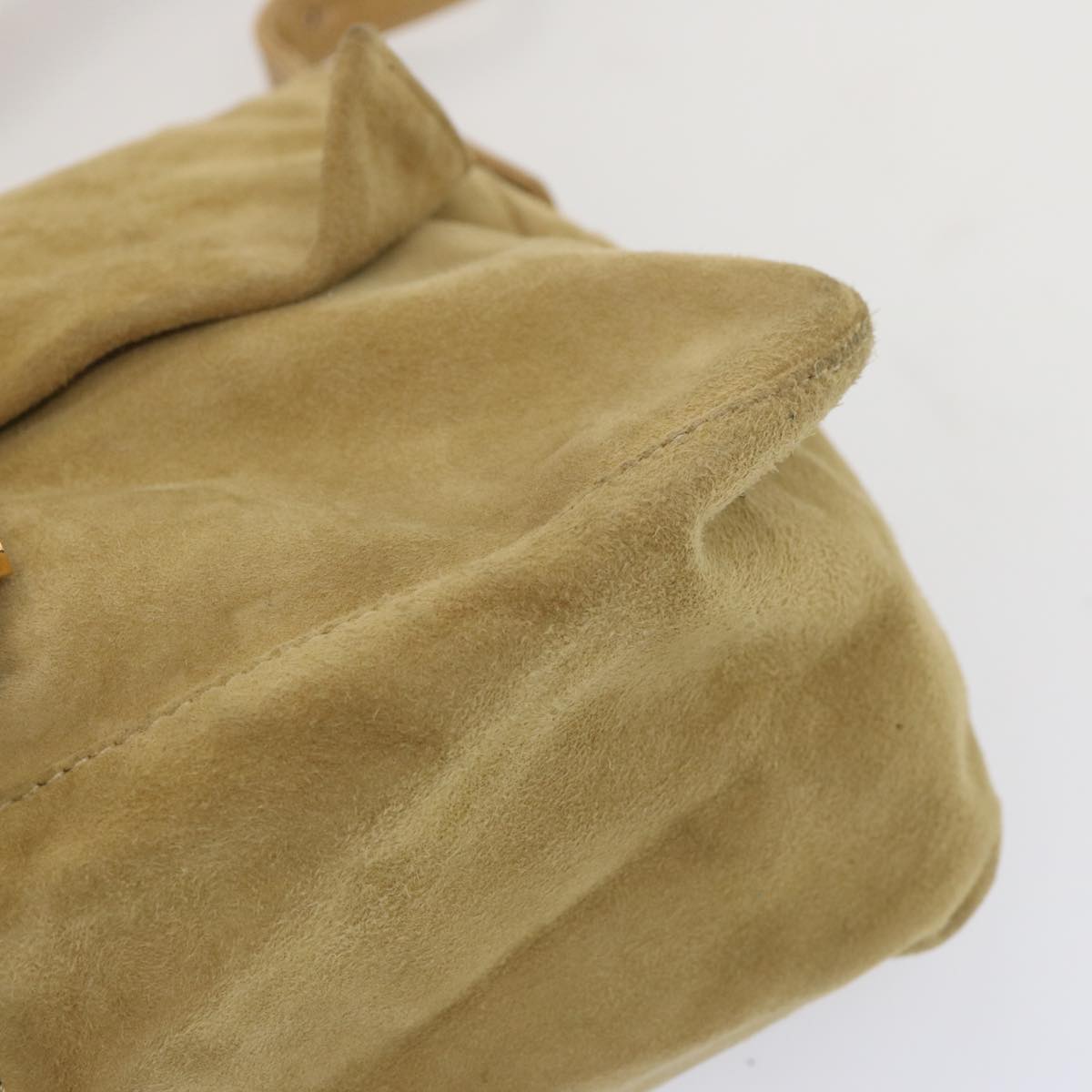 FENDI Mamma Baguette Shoulder Bag Suede Beige ep3672