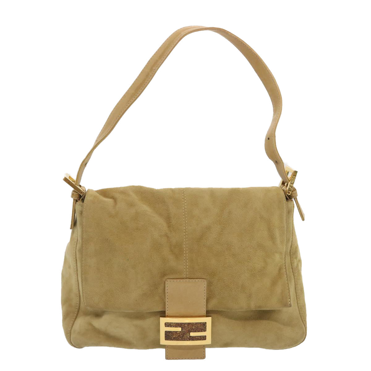 FENDI Mamma Baguette Shoulder Bag Suede Beige ep3672