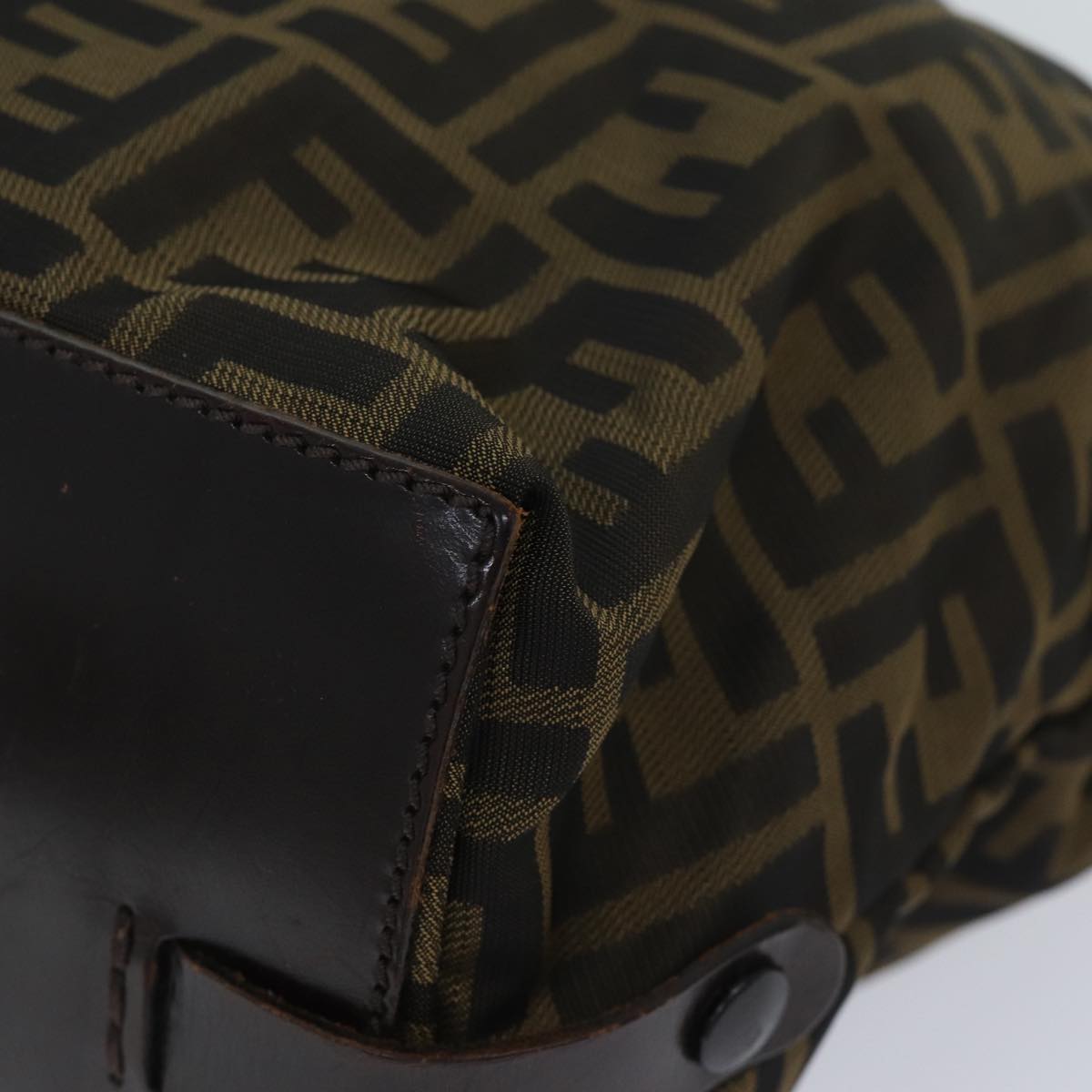 FENDI Zucca Canvas Hand Bag Brown Black ep3722