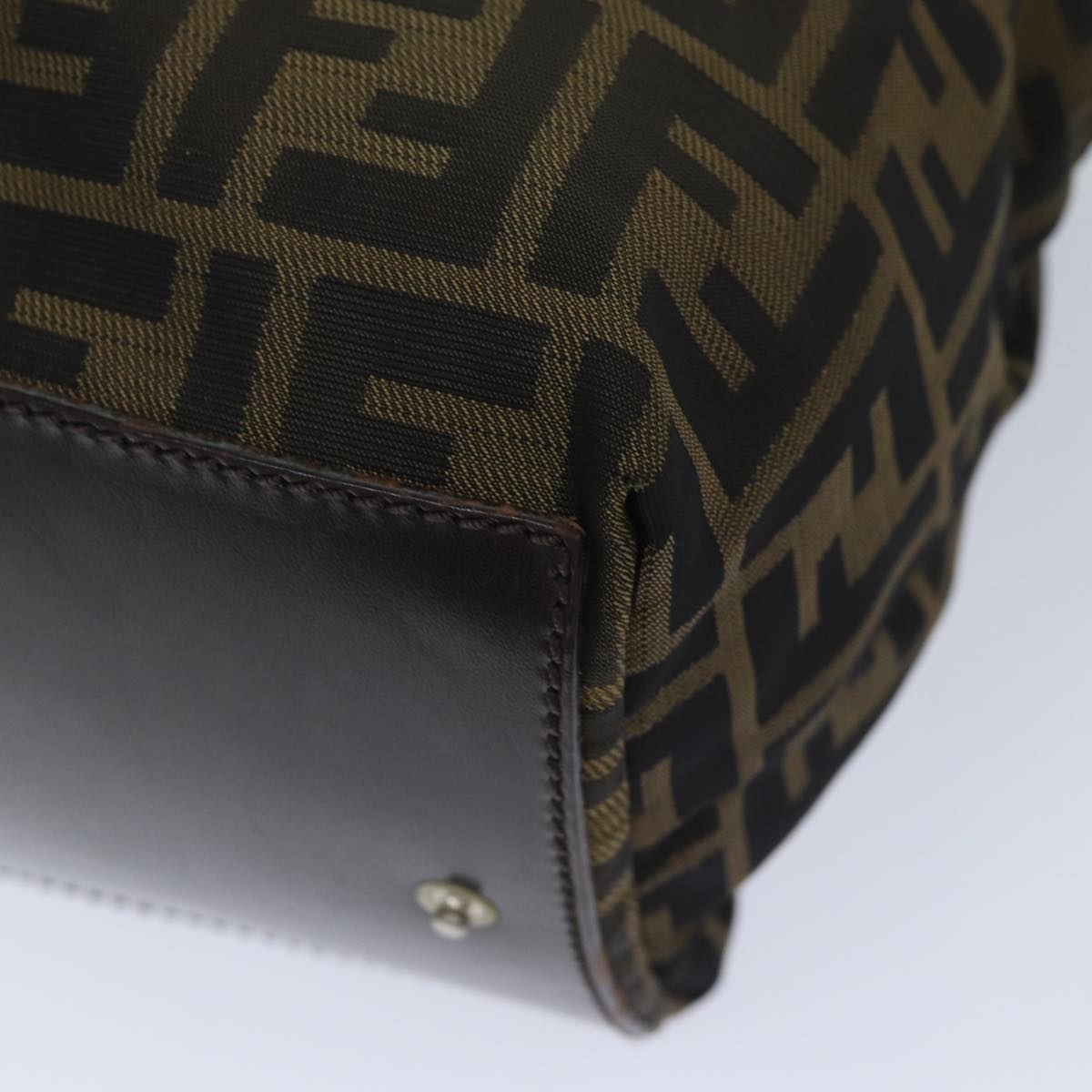 FENDI Zucca Canvas Hand Bag Brown Black ep3722