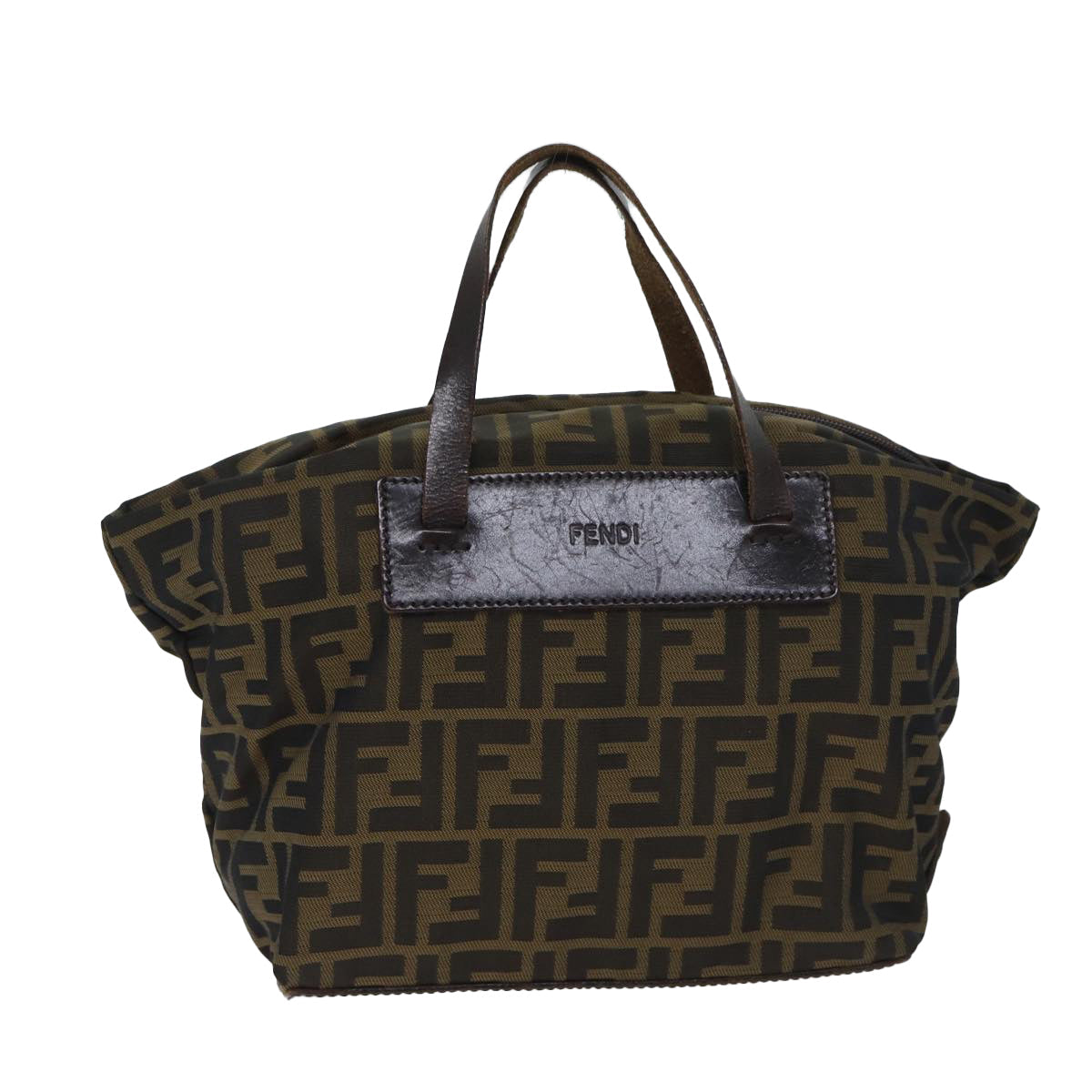 FENDI Zucca Canvas Hand Bag Brown Black ep3722