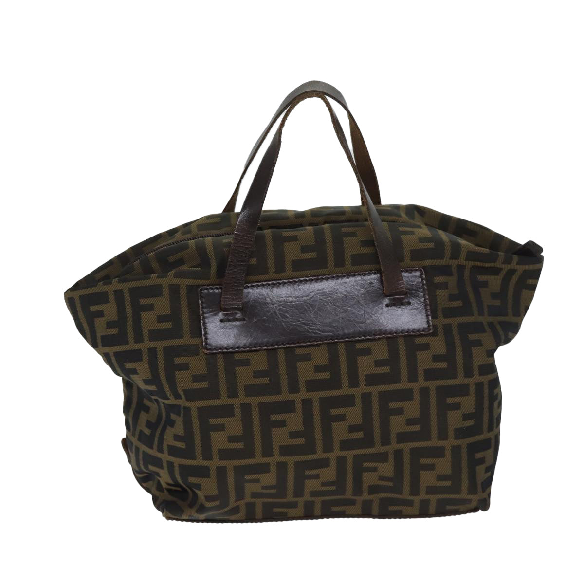 FENDI Zucca Canvas Hand Bag Brown Black ep3722