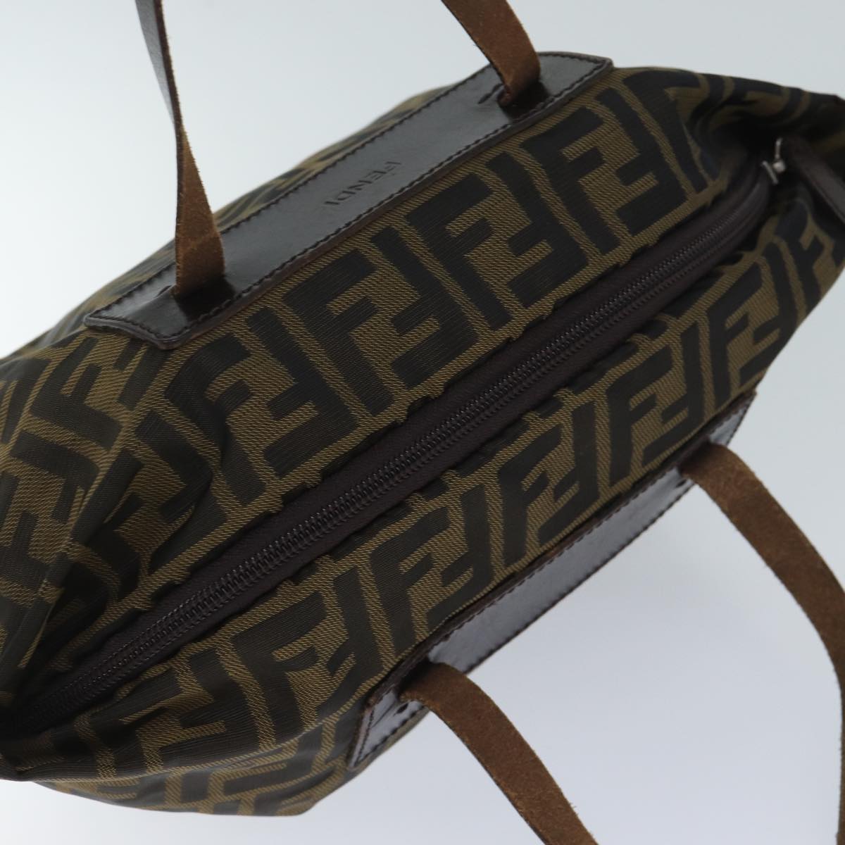 FENDI Zucca Canvas Hand Bag Brown Black ep3722