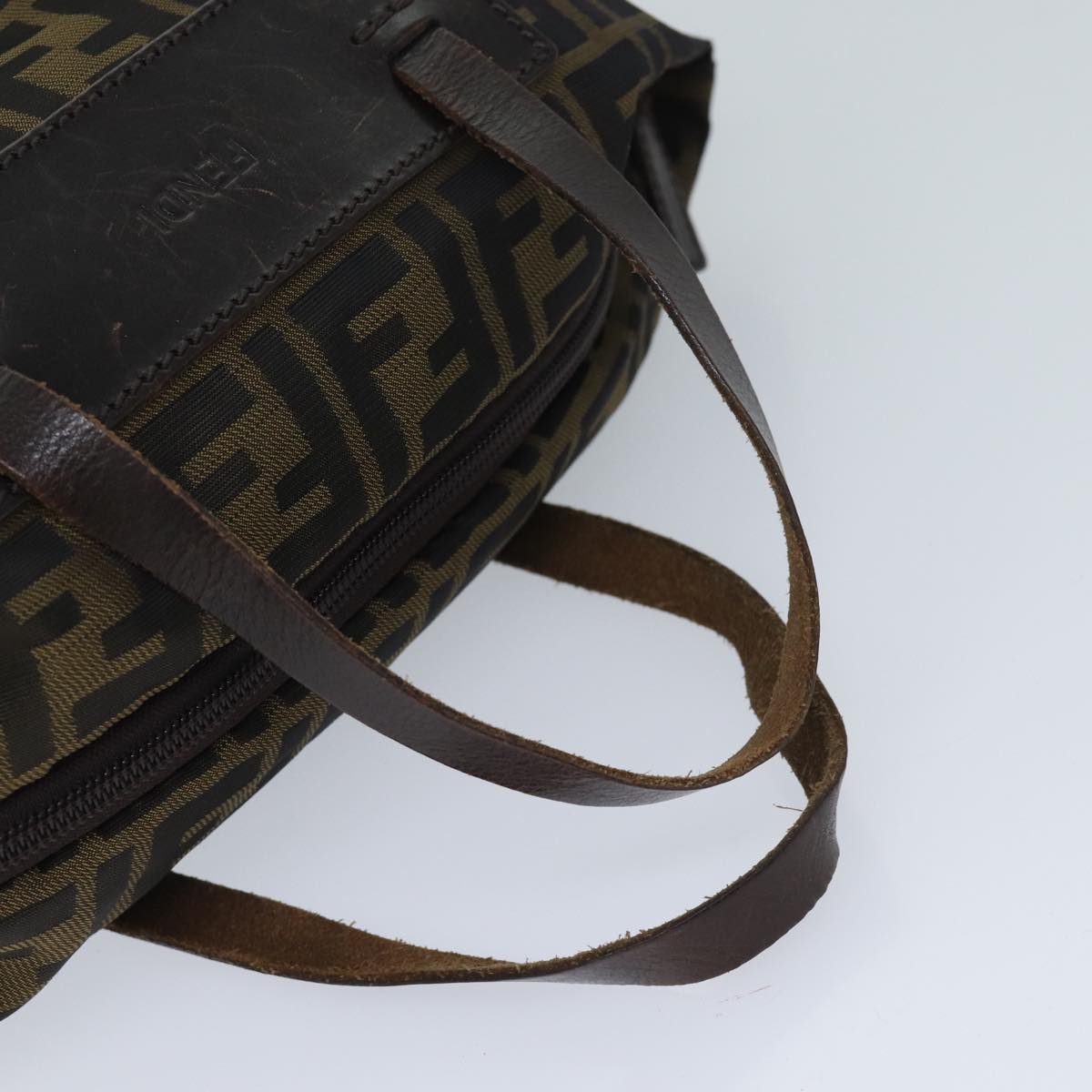 FENDI Zucca Canvas Hand Bag Brown Black ep3722