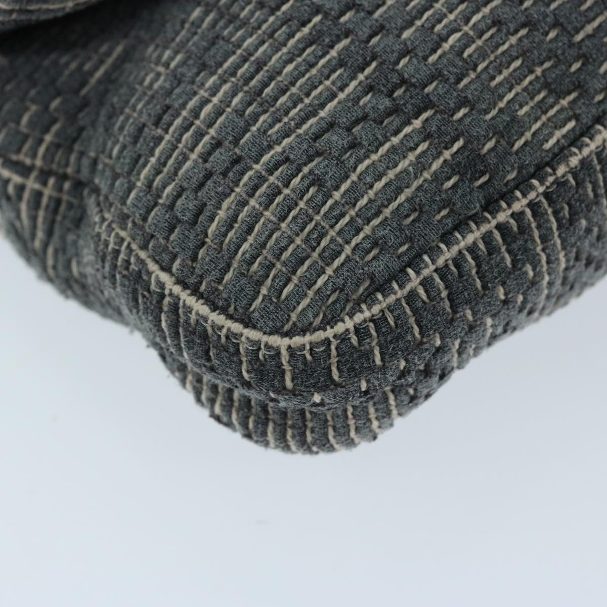 FENDI Zucca Canvas Mamma Baguette Shoulder Bag Gray ep3723