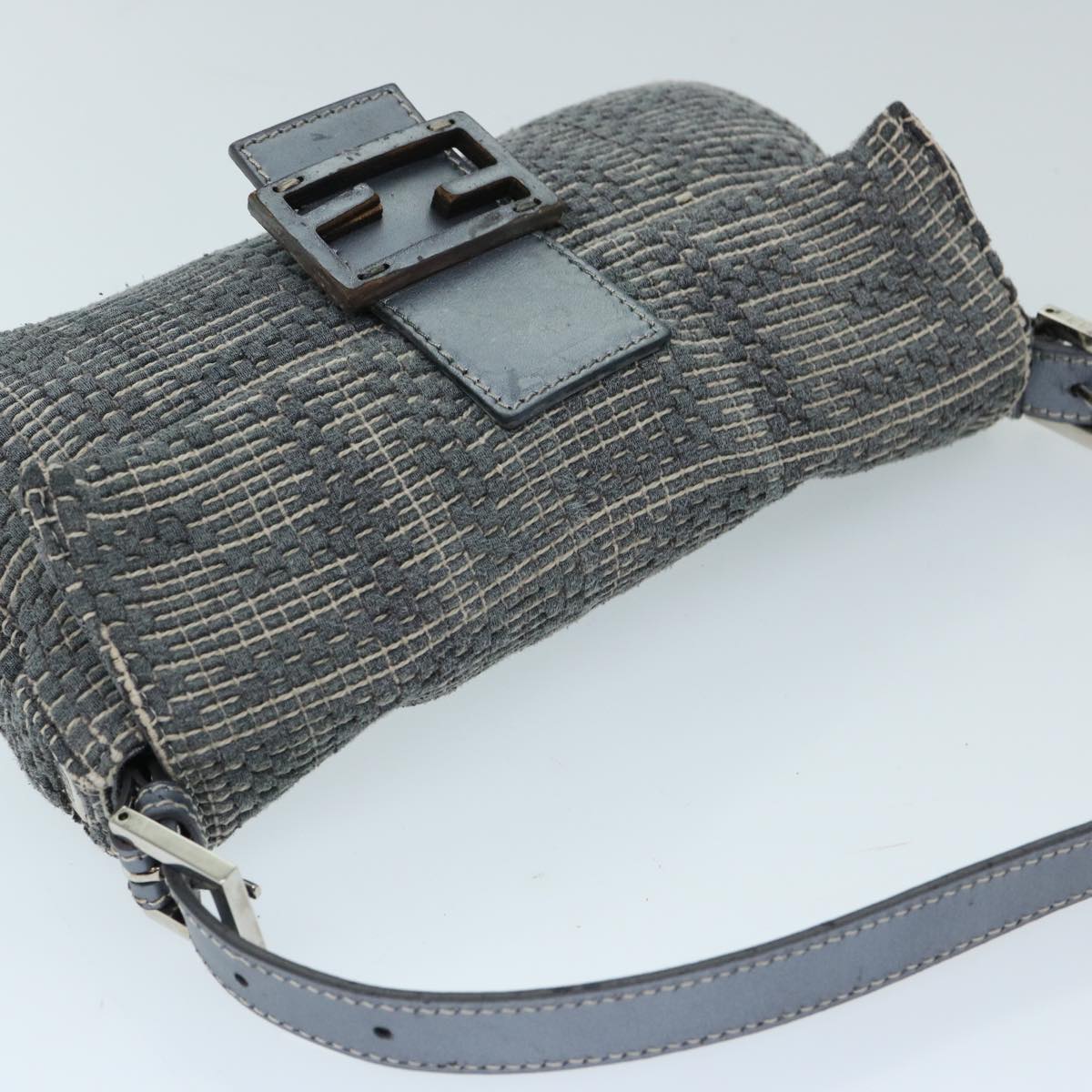 FENDI Zucca Canvas Mamma Baguette Shoulder Bag Gray ep3723