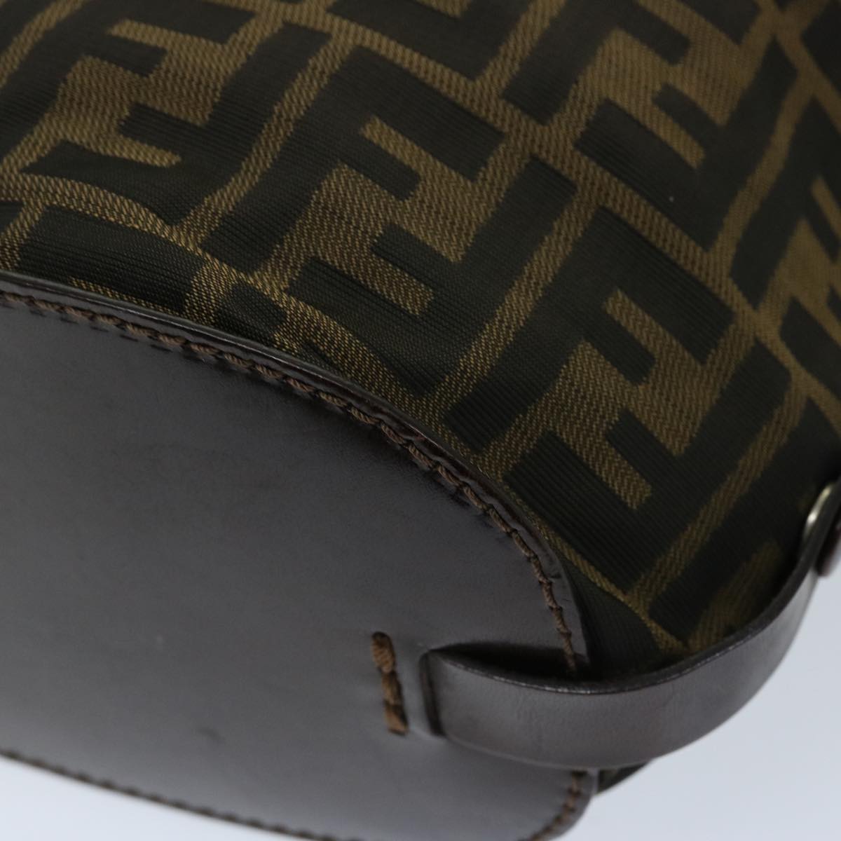 FENDI Zucca Canvas Hand Bag Brown Black ep3784