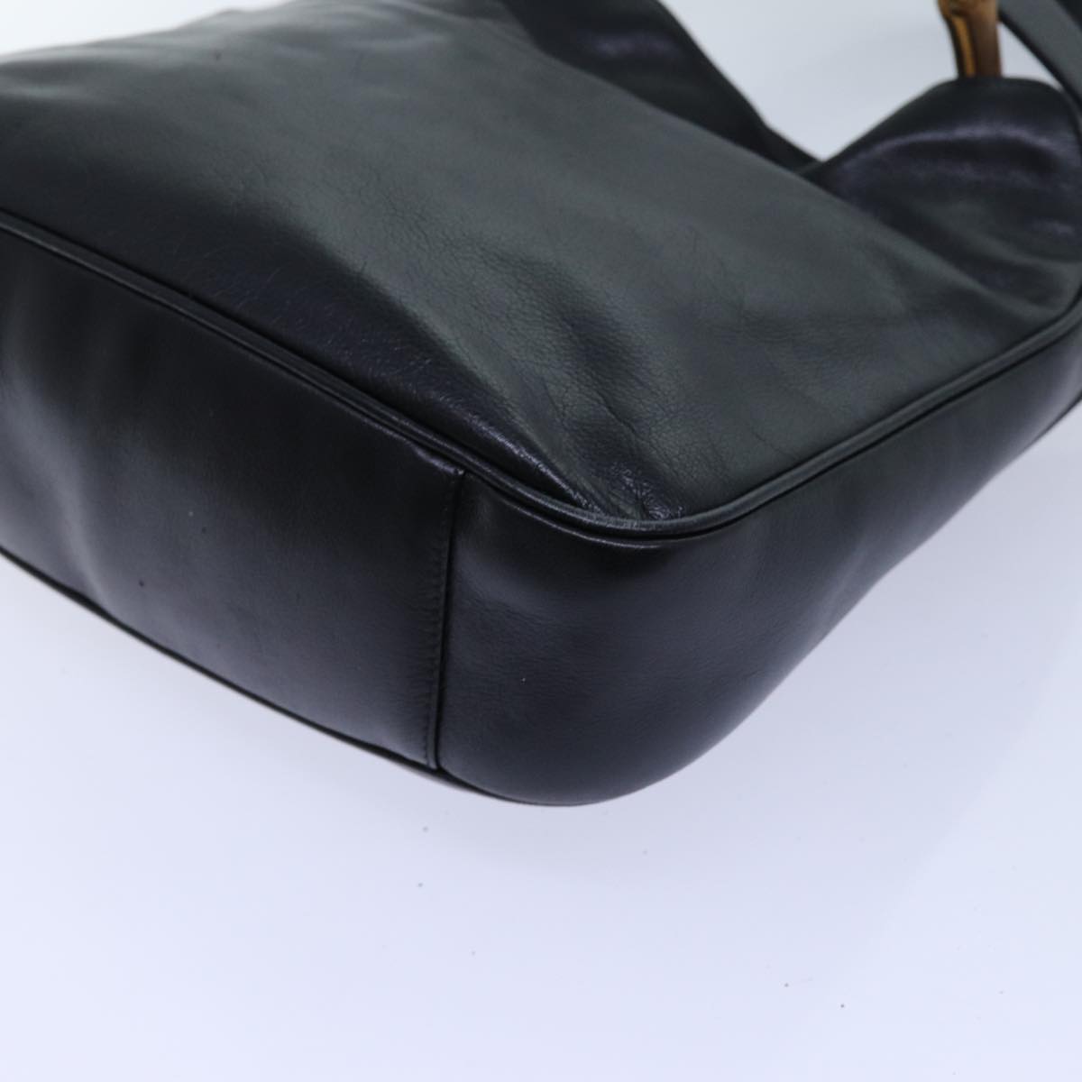 GUCCI Bamboo Hand Bag Leather 2way Black ep3954