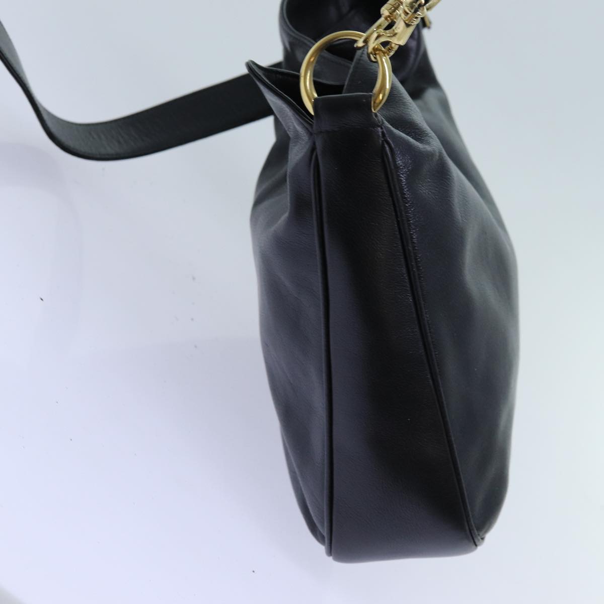 GUCCI Bamboo Hand Bag Leather 2way Black ep3954