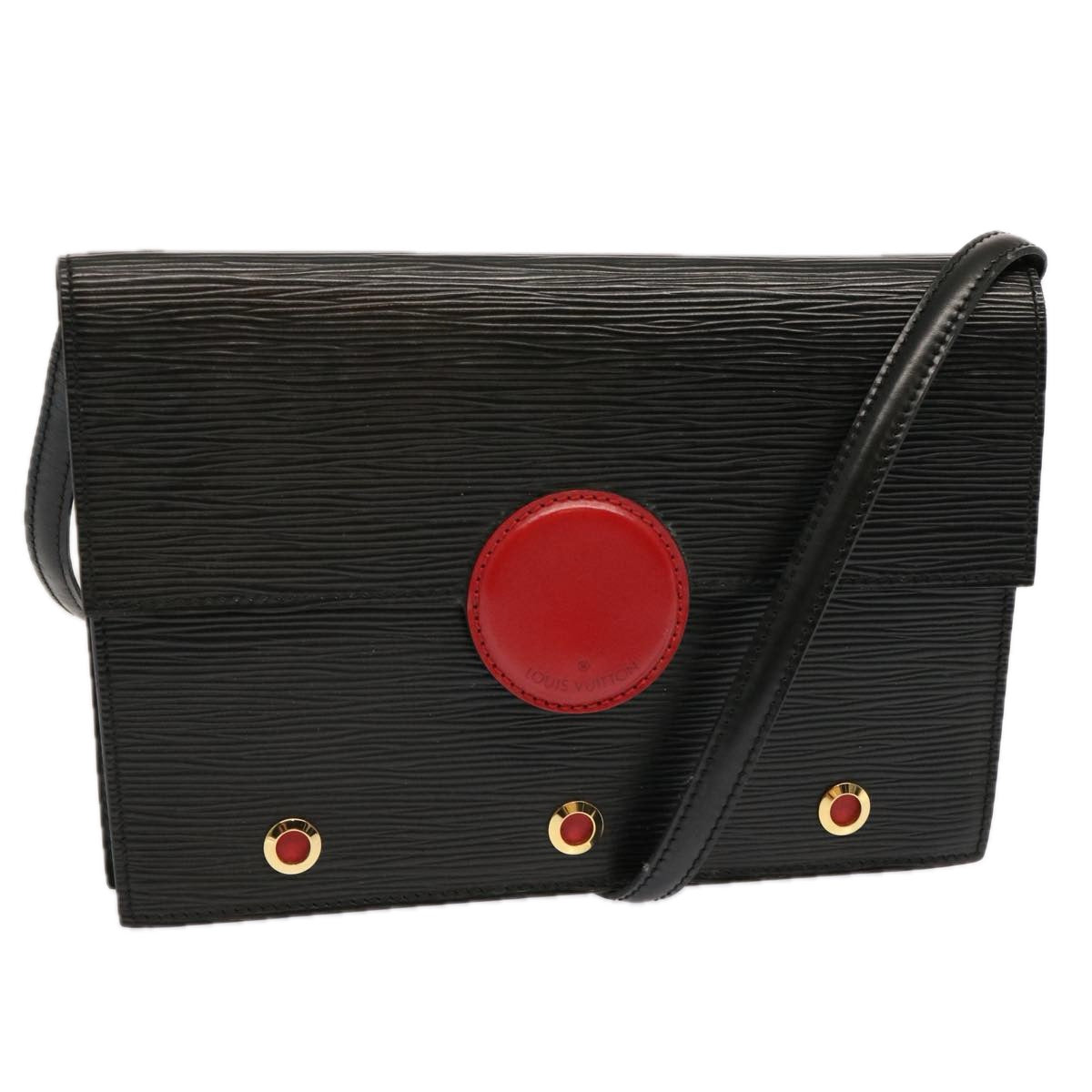 LOUIS VUITTON Epi Hublot Shoulder Bag Black Red M52557 LV ep3962