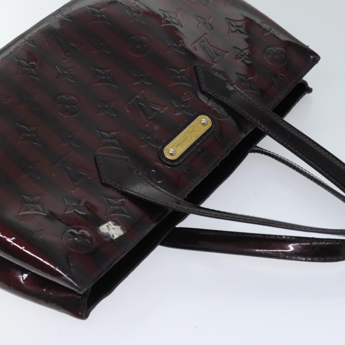 LOUIS VUITTON VernisRayure Wilshire PM Bag Pomme D'amour M91701 LV ep3967