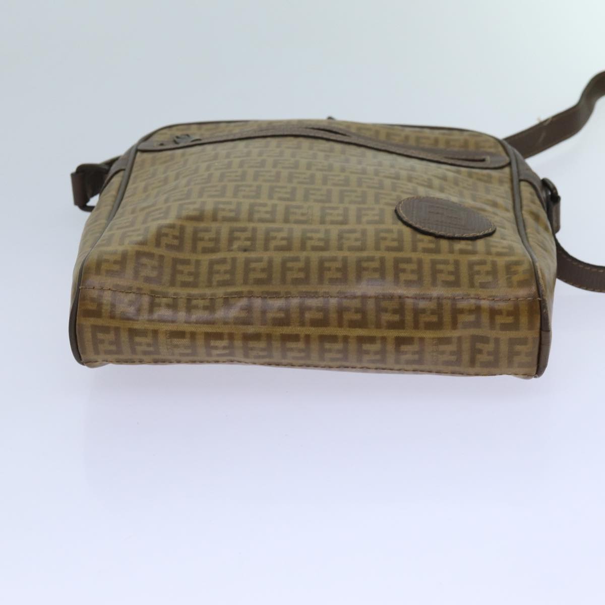FENDI Zucchino Canvas Shoulder Bag Brown ep3988