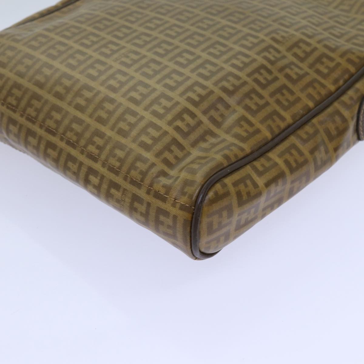 FENDI Zucchino Canvas Shoulder Bag Brown ep3988