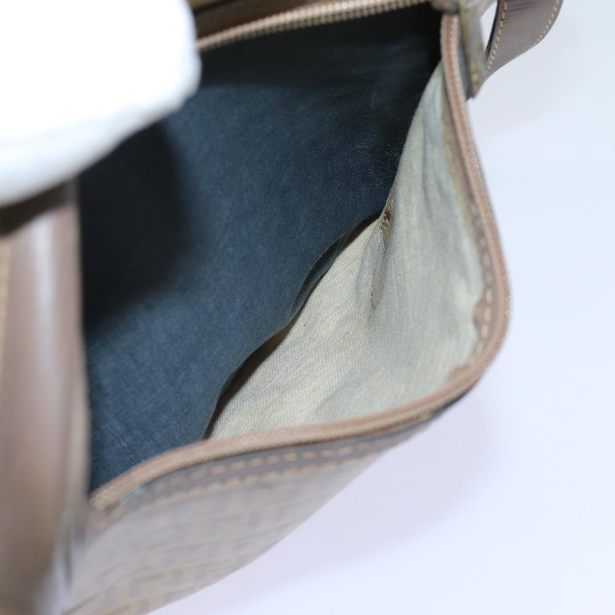 FENDI Zucchino Canvas Shoulder Bag Brown ep3988