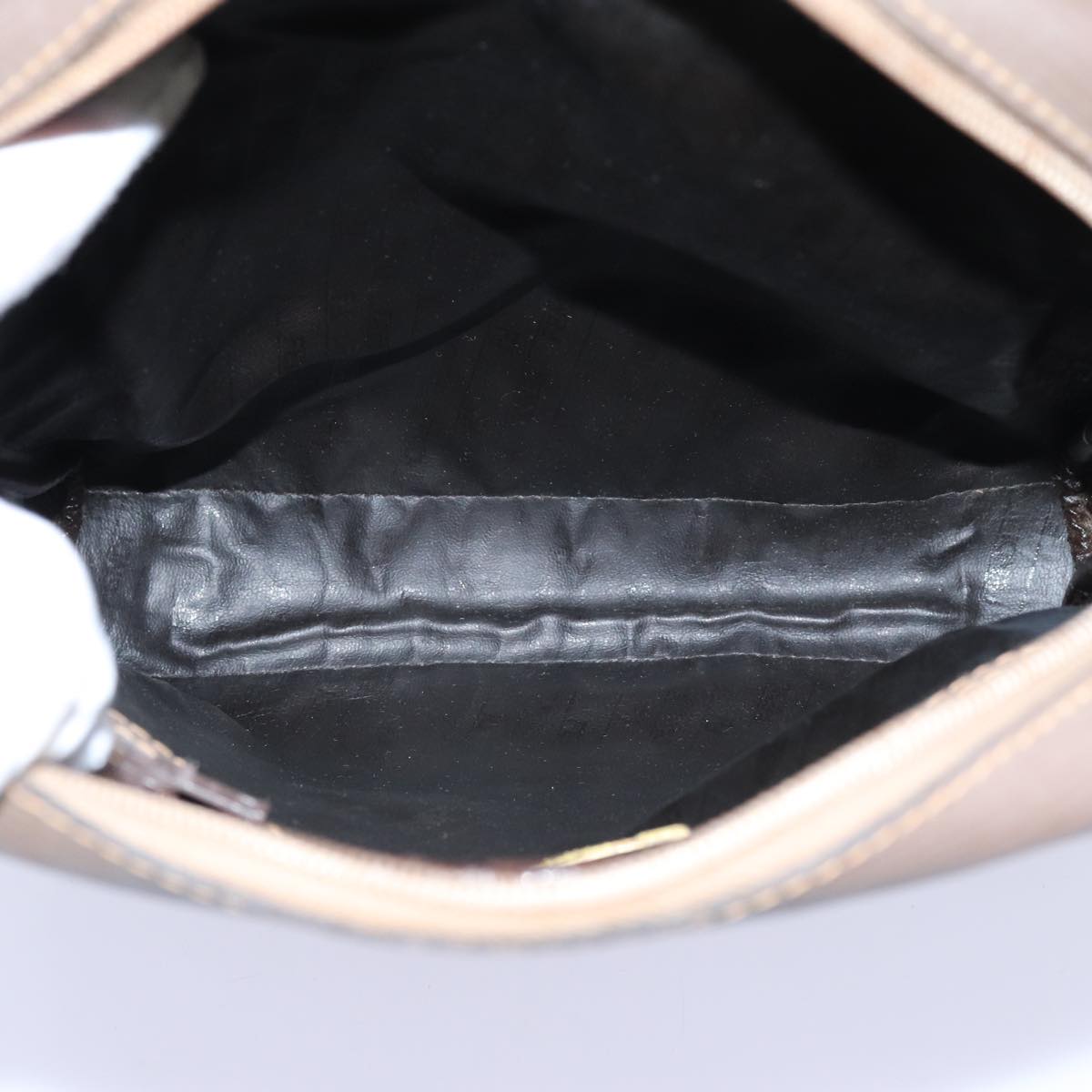 FENDI Zucchino Canvas Shoulder Bag Brown ep3988