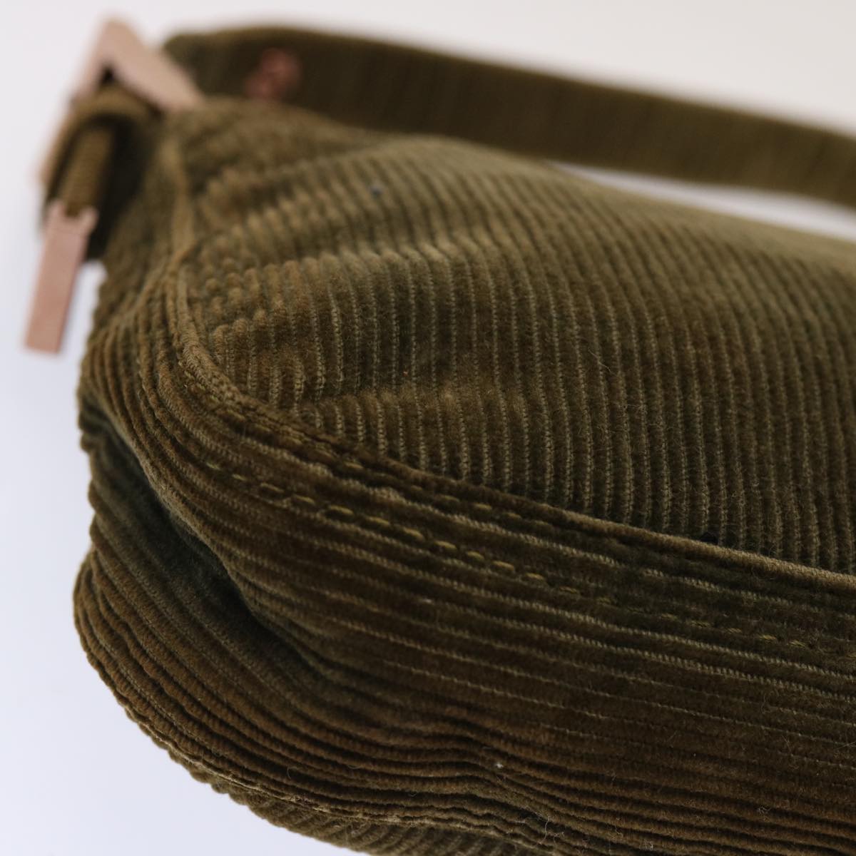 FENDI Mamma Baguette Shoulder Bag Corduroy Khaki ep3989