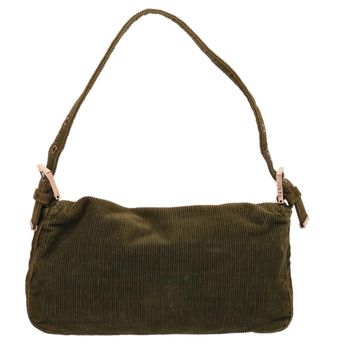 FENDI Mamma Baguette Shoulder Bag Corduroy Khaki ep3989