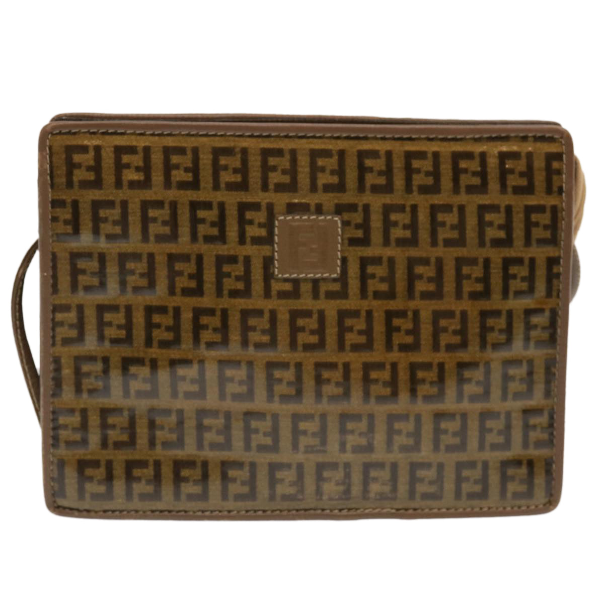 FENDI Zucchino Canvas Shoulder Bag Vintage Brown ep3991