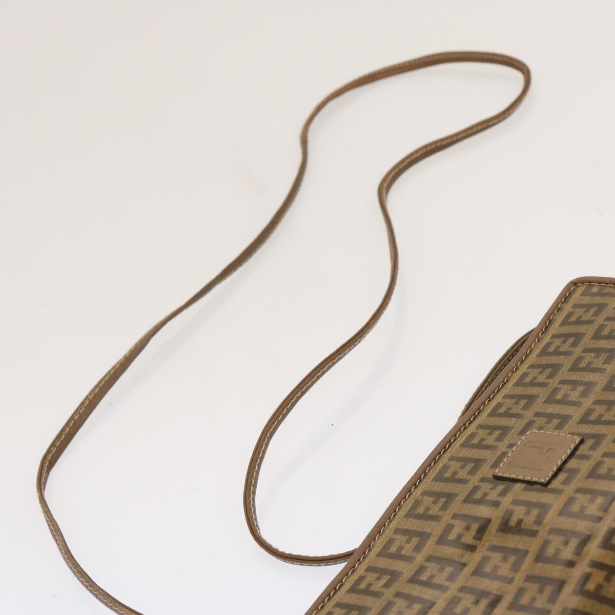 FENDI Zucchino Canvas Shoulder Bag Vintage Brown ep3991