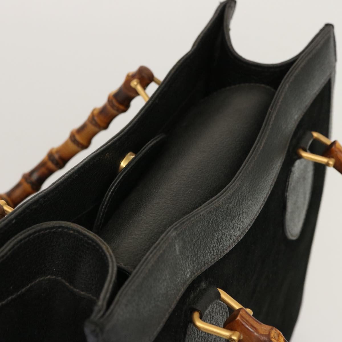 GUCCI Bamboo Hand Bag Suede Black 002 1095 0260 ep4006