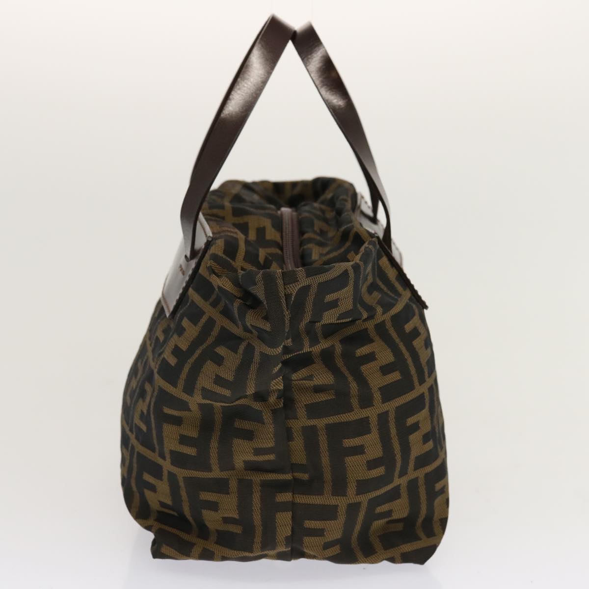 FENDI Zucca Canvas Hand Bag Brown Black ep4011