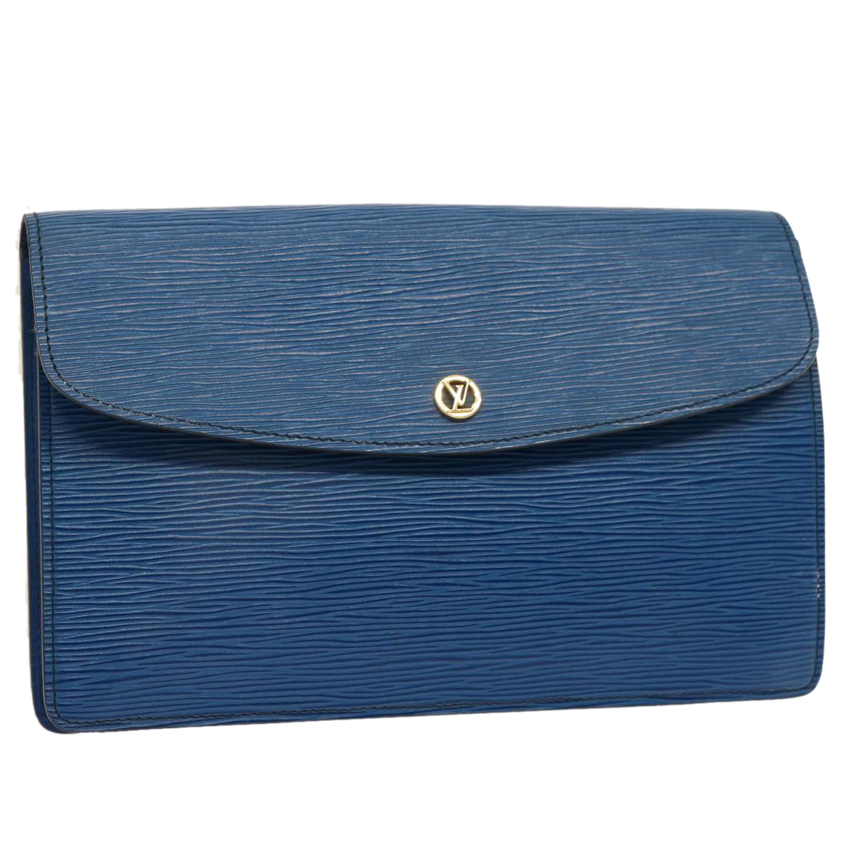 LOUIS VUITTON Epi Montaigne 27 Clutch Bag Blue M52655 LV ep4017