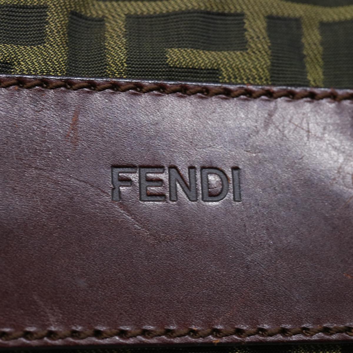 FENDI Zucca Canvas Hand Bag Brown Black ep4023