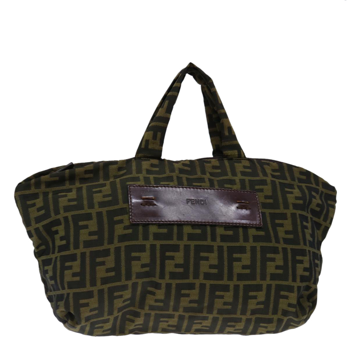 FENDI Zucca Canvas Hand Bag Brown Black ep4023