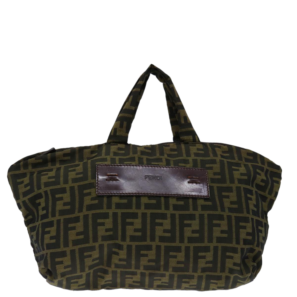 FENDI Zucca Canvas Hand Bag Brown Black ep4023