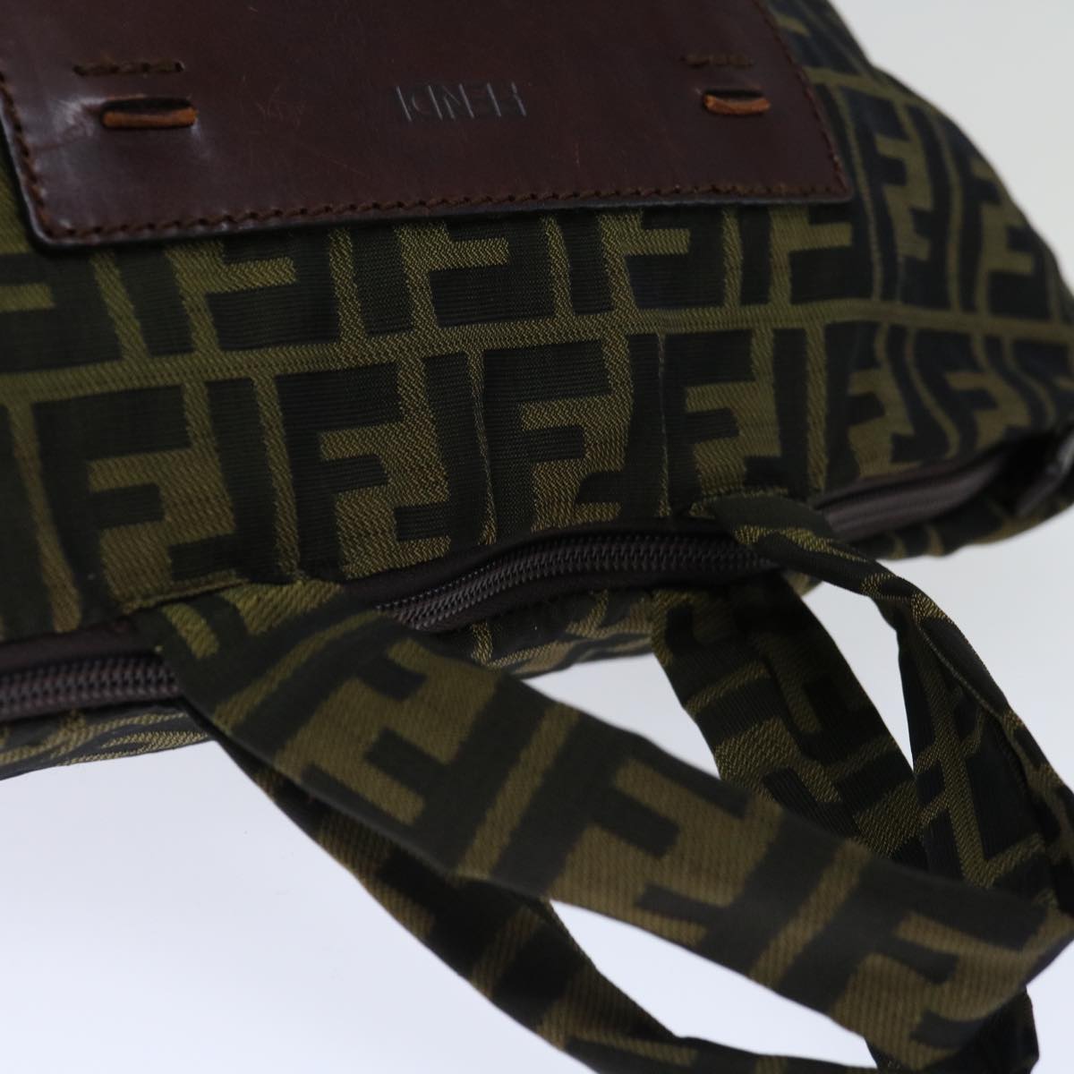FENDI Zucca Canvas Hand Bag Brown Black ep4023