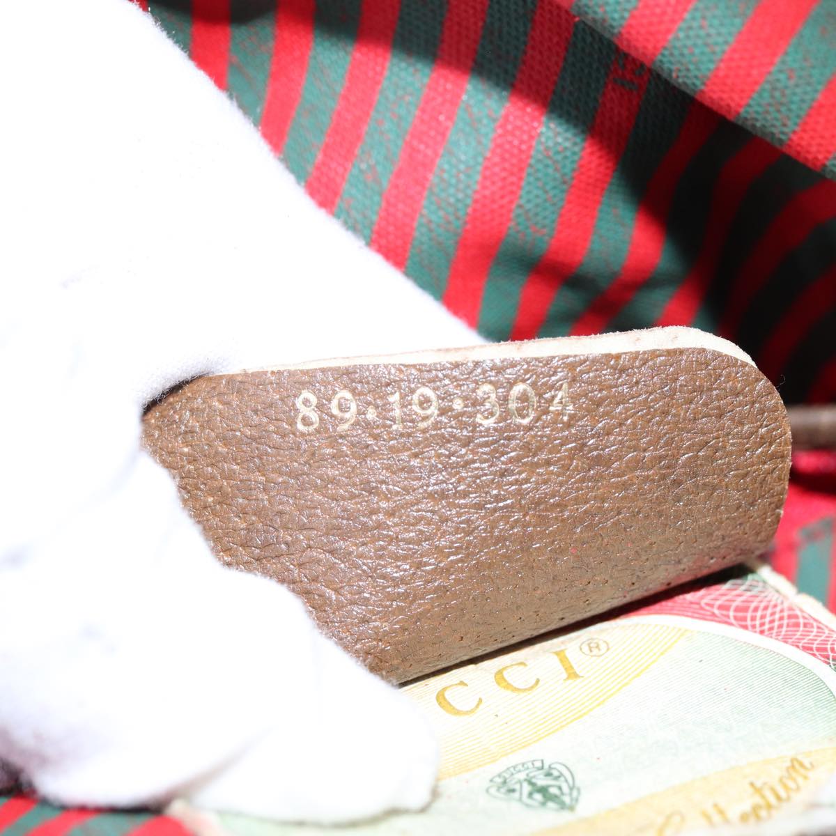GUCCI Shoulder Bag Coated Canvas Red Green ep4031