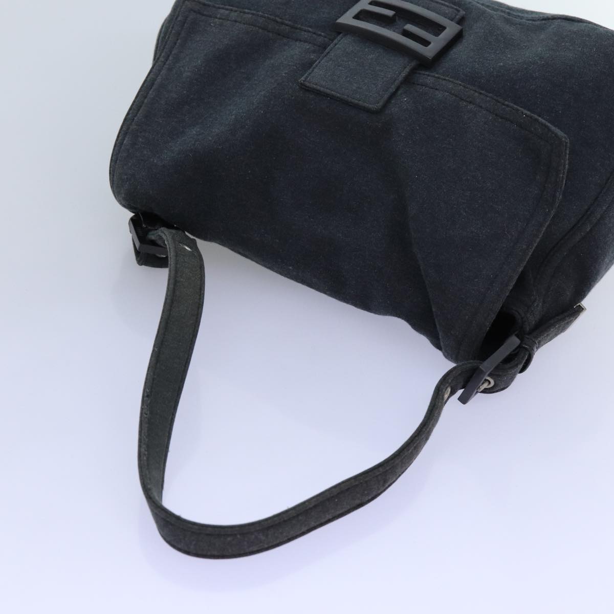 FENDI Mamma Baguette Shoulder Bag Cotton Gray ep4032